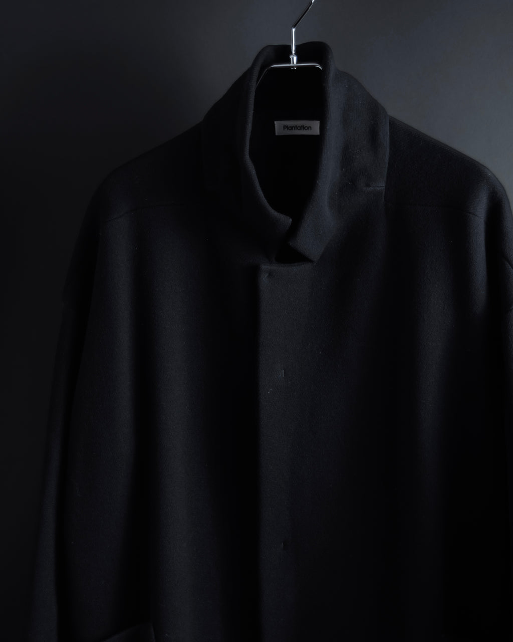 "ISSEY MIYAKE PLANTATION" Minimalist design A-line stand collar coat