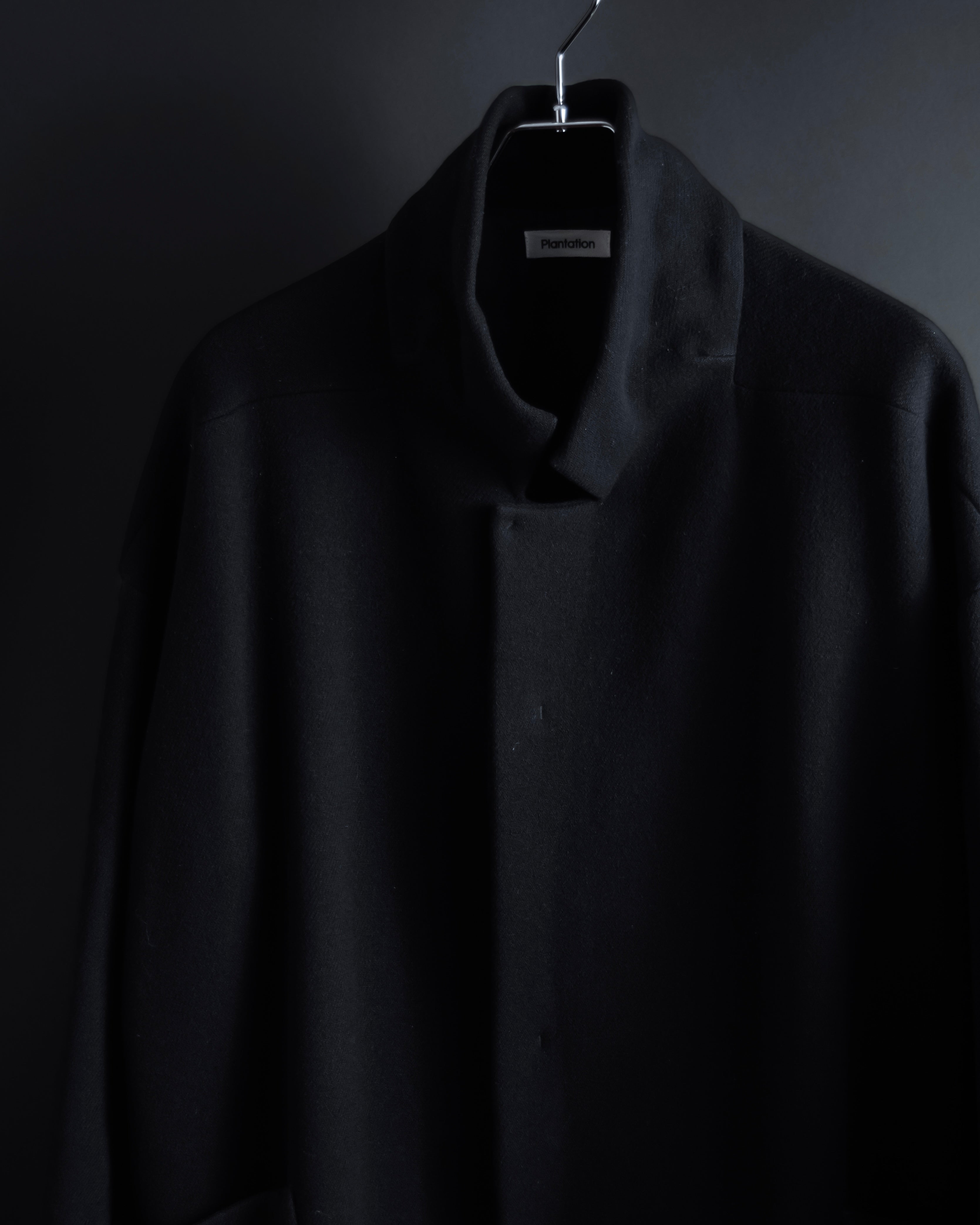 "ISSEY MIYAKE PLANTATION" Minimalist design A-line stand collar coat