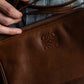 "LOEWE" Horizontal design logo engraved leather shoulder bag