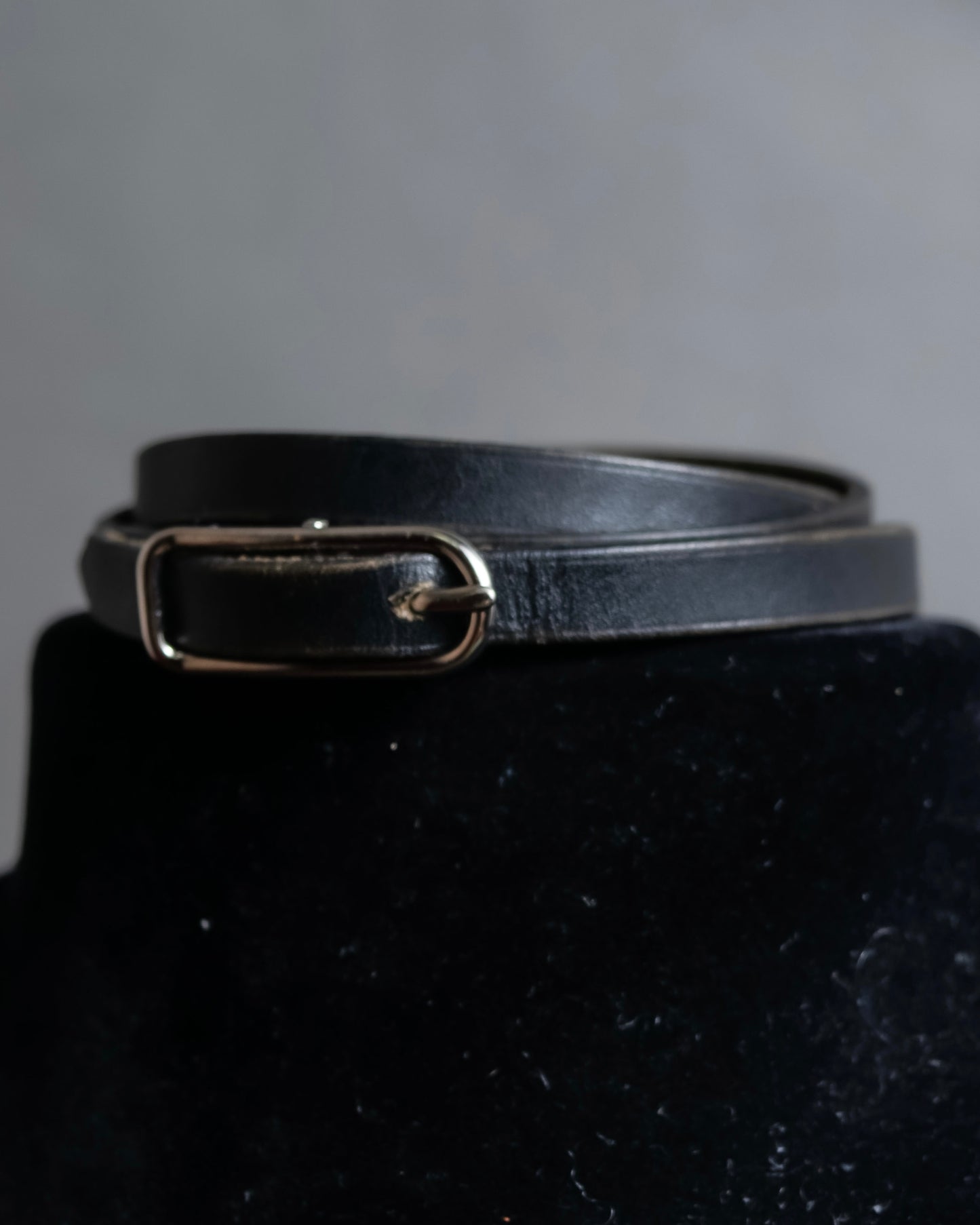 "HERMES" Single pin buckle leather narrow belt