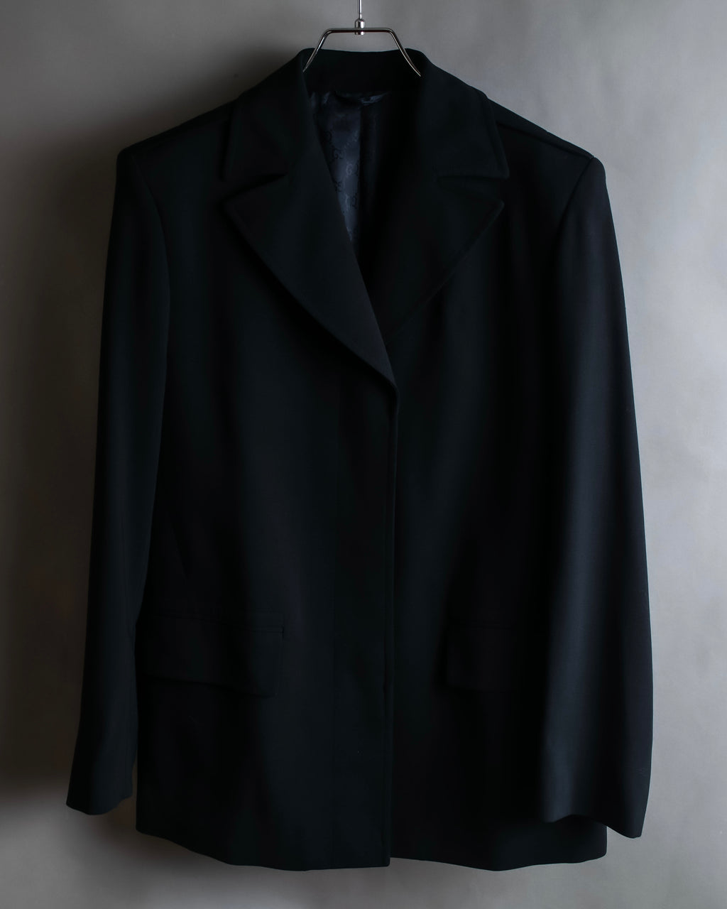 "GUCCI" 90's Beautiful draping fly-front tailored jacket