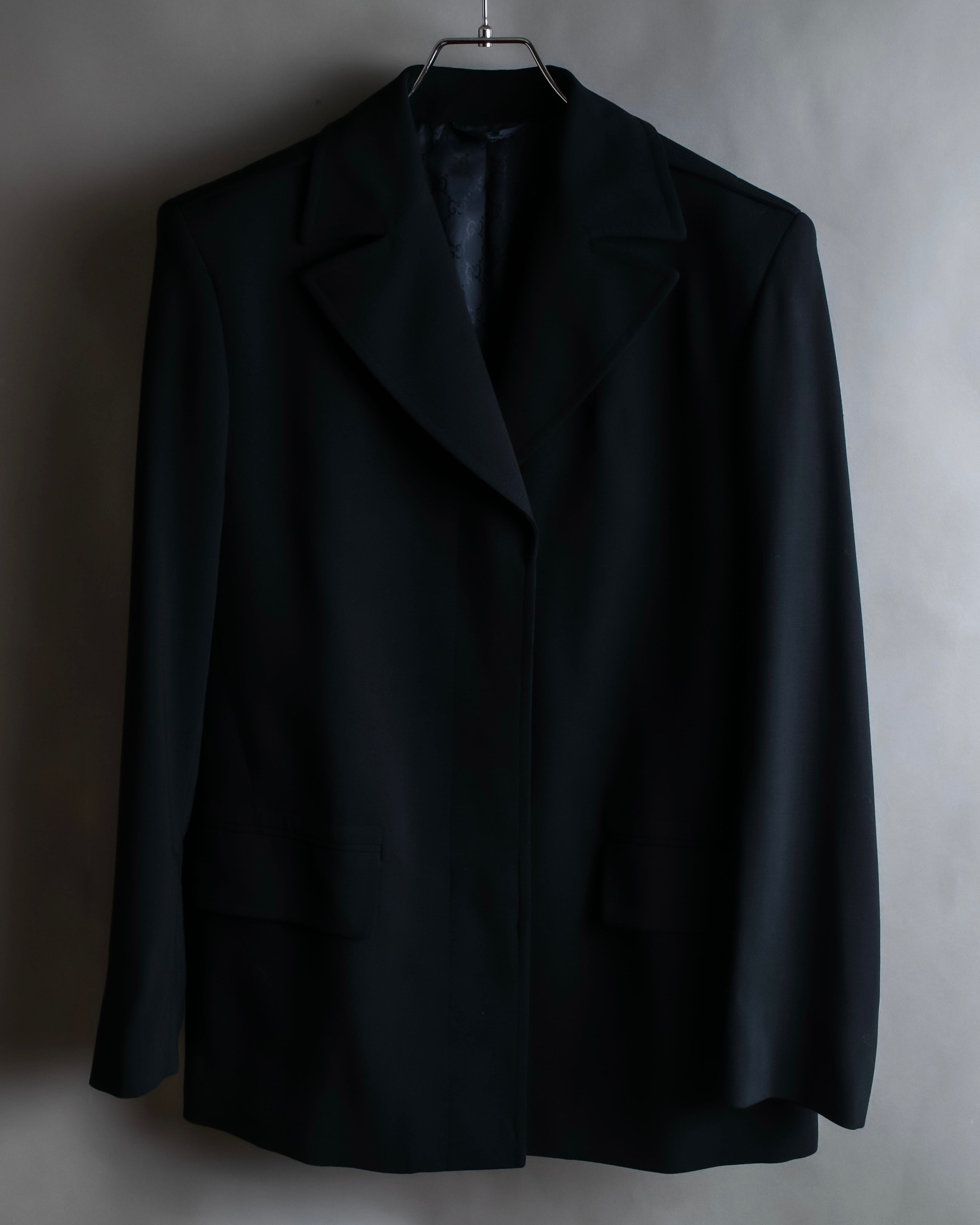 "GUCCI" 90's Beautiful draping fly-front tailored jacket