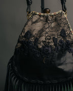 -SPECIAL- “VALENTINO GARAVANI” 2014-2016 lace embellished fringe frame bag