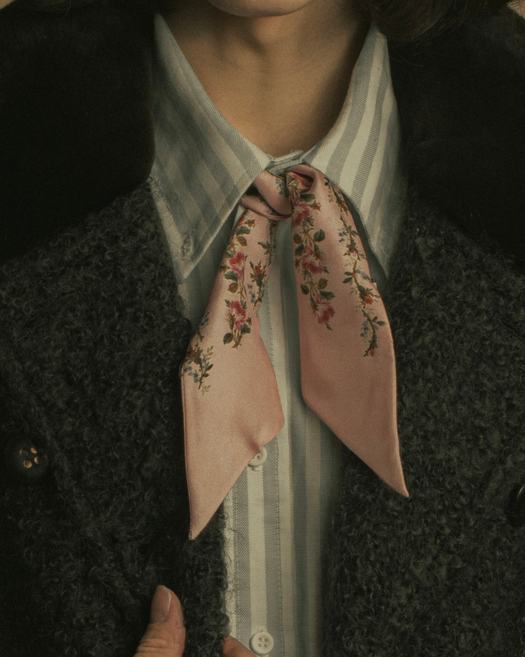 -SPECIAL- "GUCCI" Michele design floral print silk twilly scarf