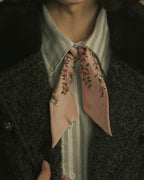 -SPECIAL- "GUCCI" Michele design floral print silk twilly scarf