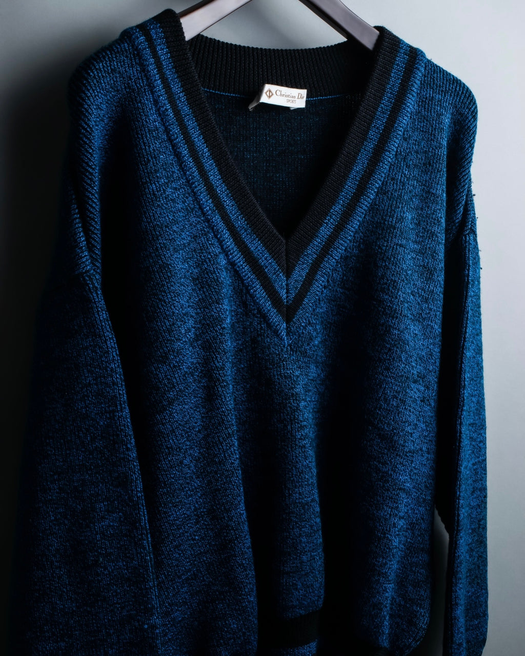 "Christian Dior Sport" V-neck oversized rib knit