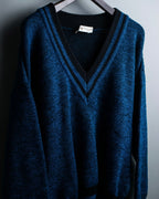 "Christian Dior Sport" V-neck oversized rib knit