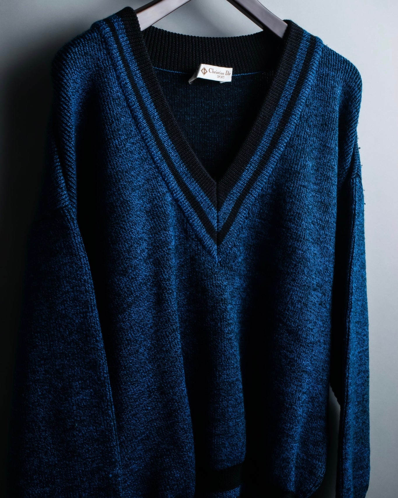 "Christian Dior Sport" V-neck oversized rib knit