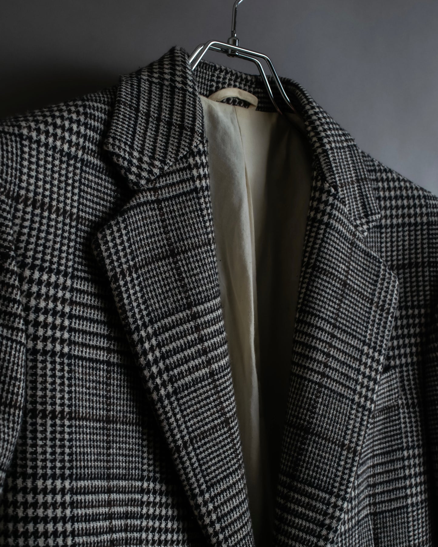 "RAF SIMONS" 20-21AW Glen check pattern tailored shape coat