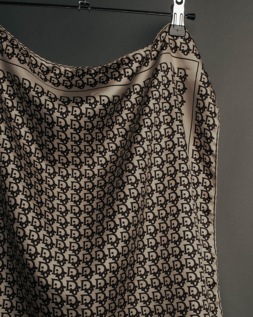 "Christian Dior" 70's-80's Oblique monogram silk scarf