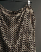 "Christian Dior" 70's-80's Oblique monogram silk scarf