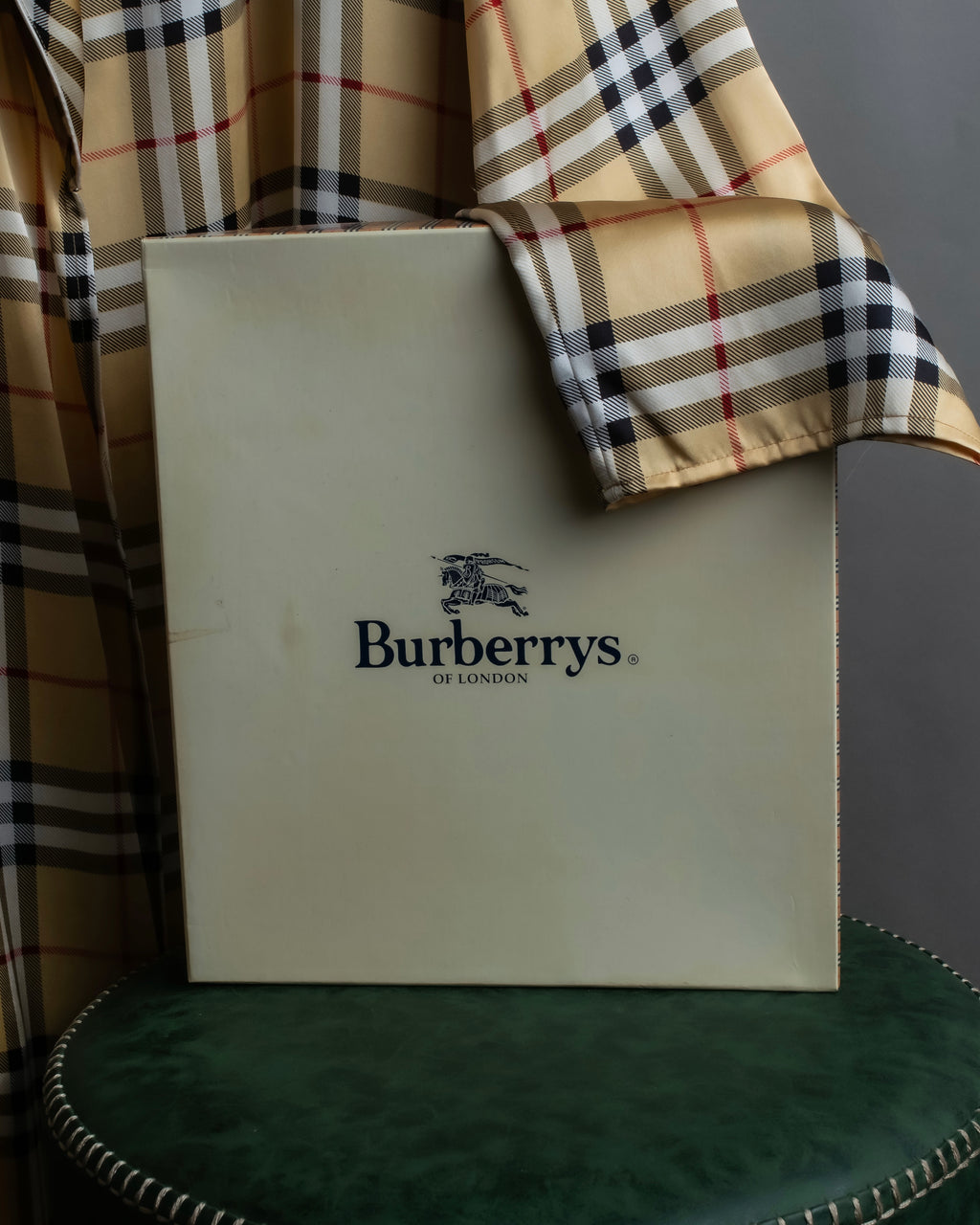"BURBERRYS" Nova check maxi length silk gown coat