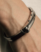 "Dolce & Gabbana" Curved rivet design silver metal bracelet