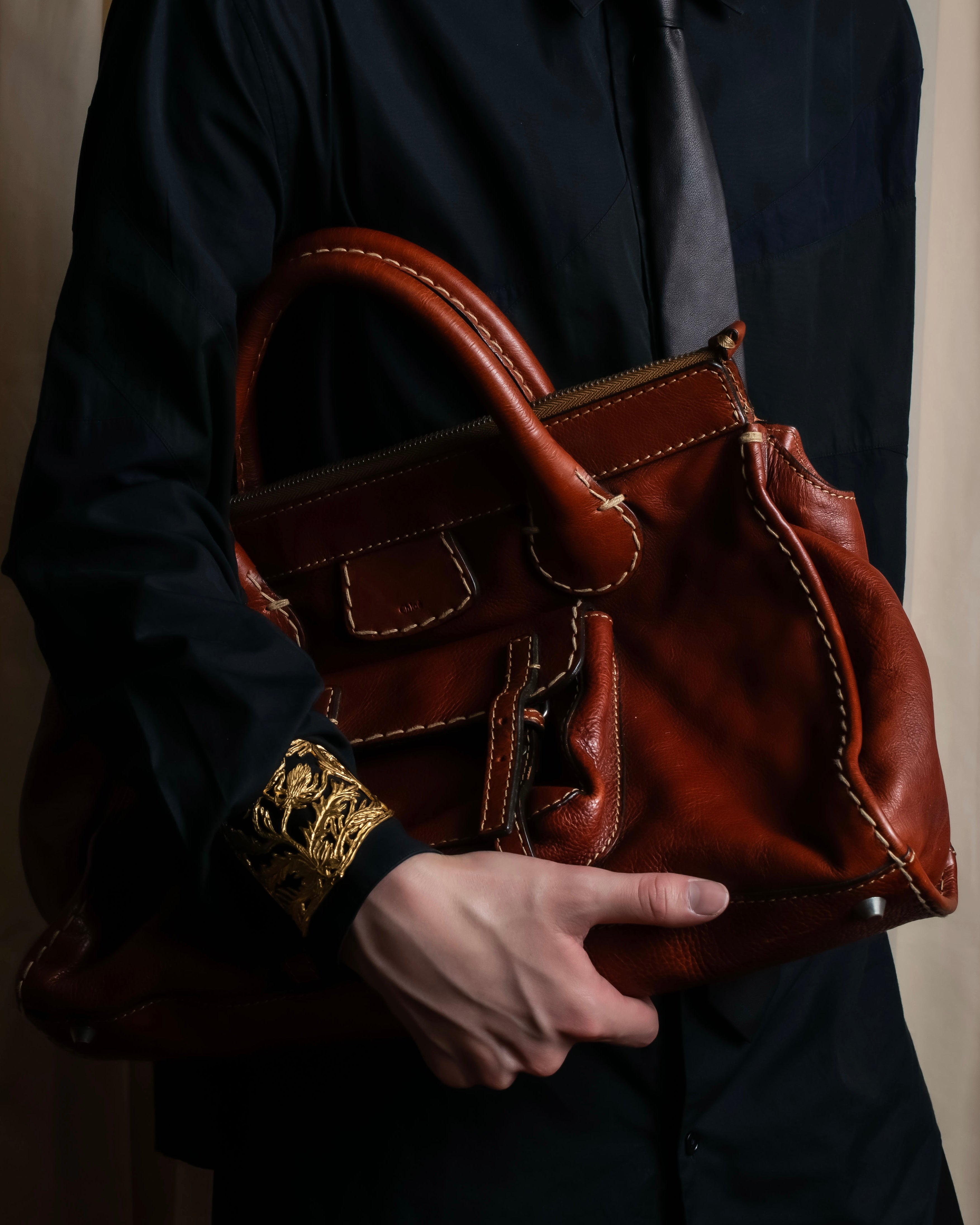 "Chloe" Edith series crossbody leather bag