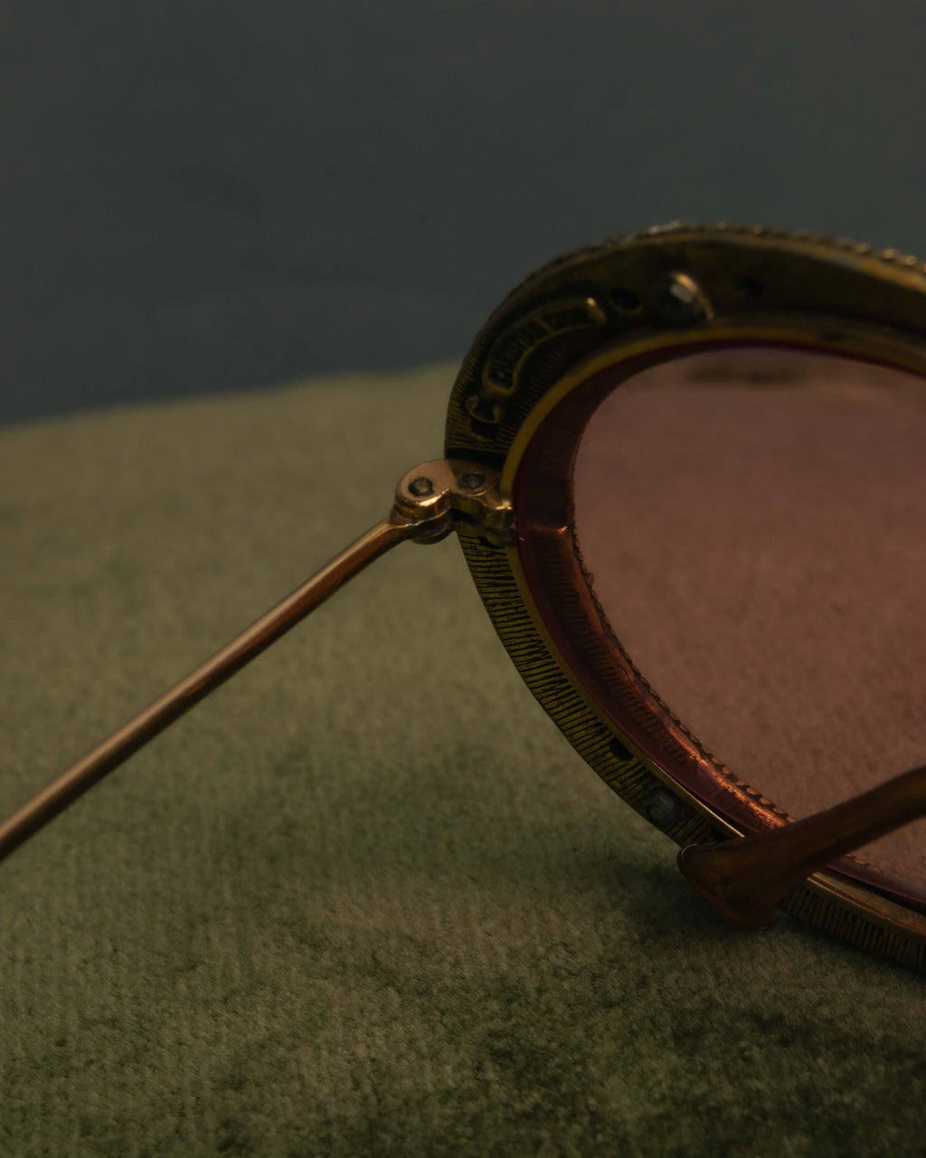 "Christian Dior" 70's-80's Vintage ornate jewel-embellished round sunglasses
