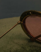 "Christian Dior" 70's-80's Vintage ornate jewel-embellished round sunglasses