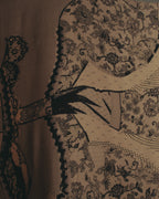 –SPECIAL– “Christian Dior” 00’s Trompe l’oeil lace corset print silk scarf
