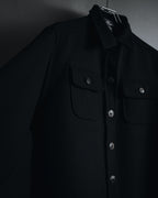 "Salvatore Ferragamo" 90’s signature engraved buttons wool shirt jacket