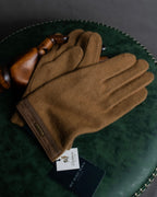 "BURBERRY" Cashmere blend design suede leather gloves