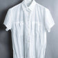 "ISSEY MIYAKE" Pleated short sleeve shirt