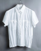 "ISSEY MIYAKE" Pleated short sleeve shirt