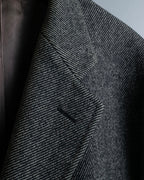 "Burberrys" diagonal striped pure new wool long coat