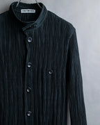 "ISSEY MIYAKE" Pleated vertical line shirt jacket
