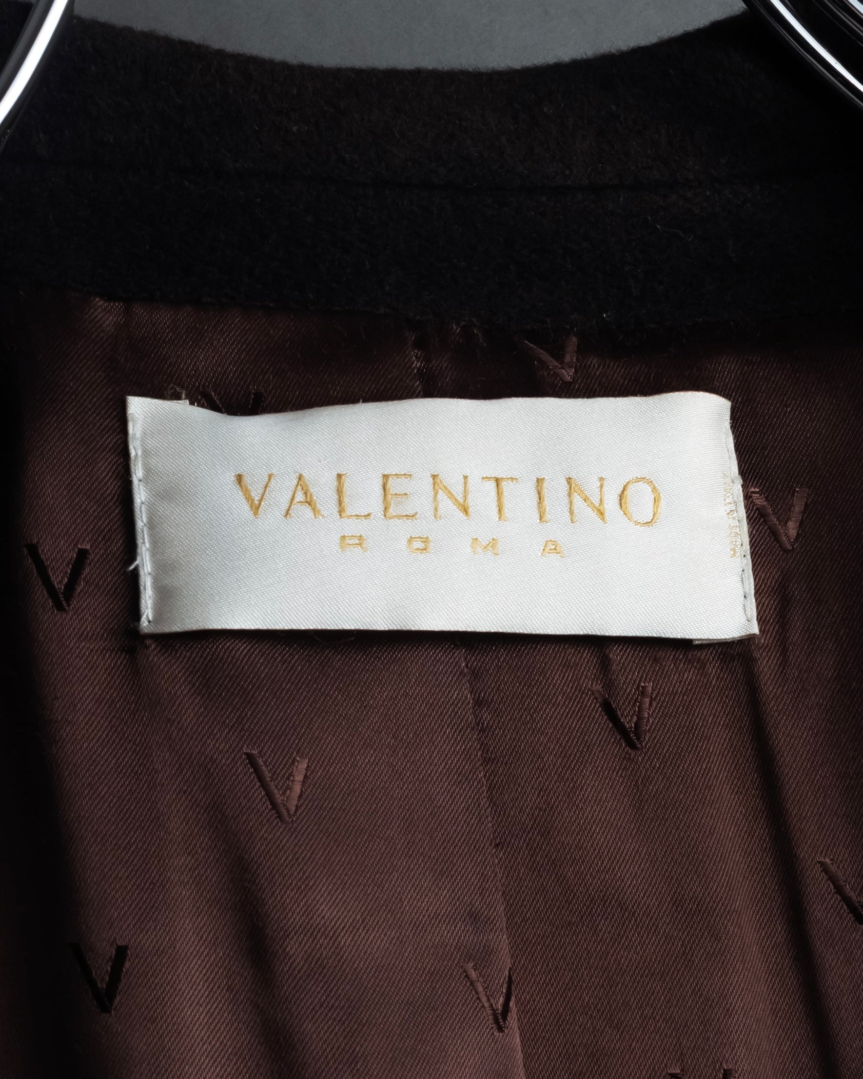"VALENTINO" Shaped silhouette mocha brown chester coat