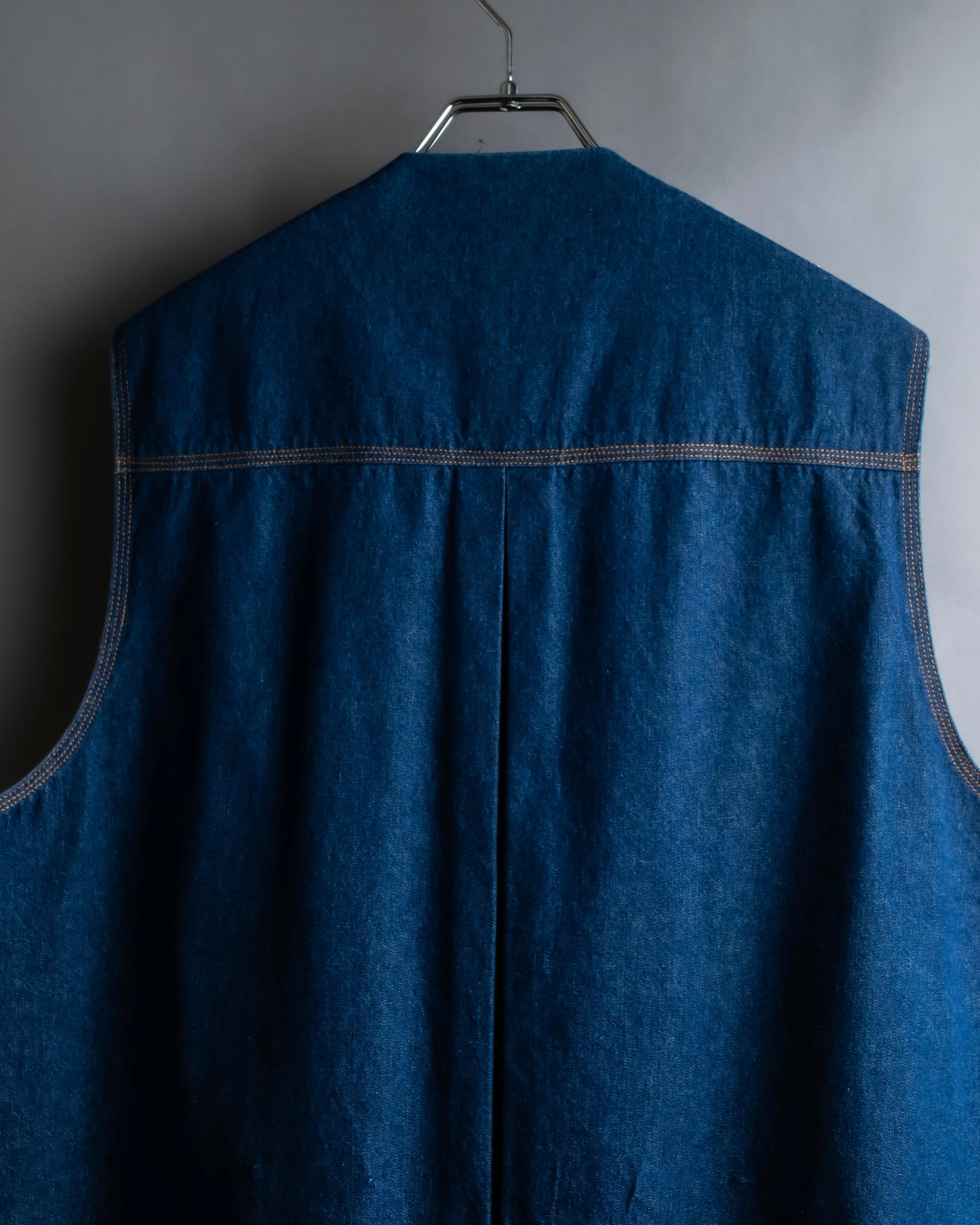 "Vintage stitch design denim vest"