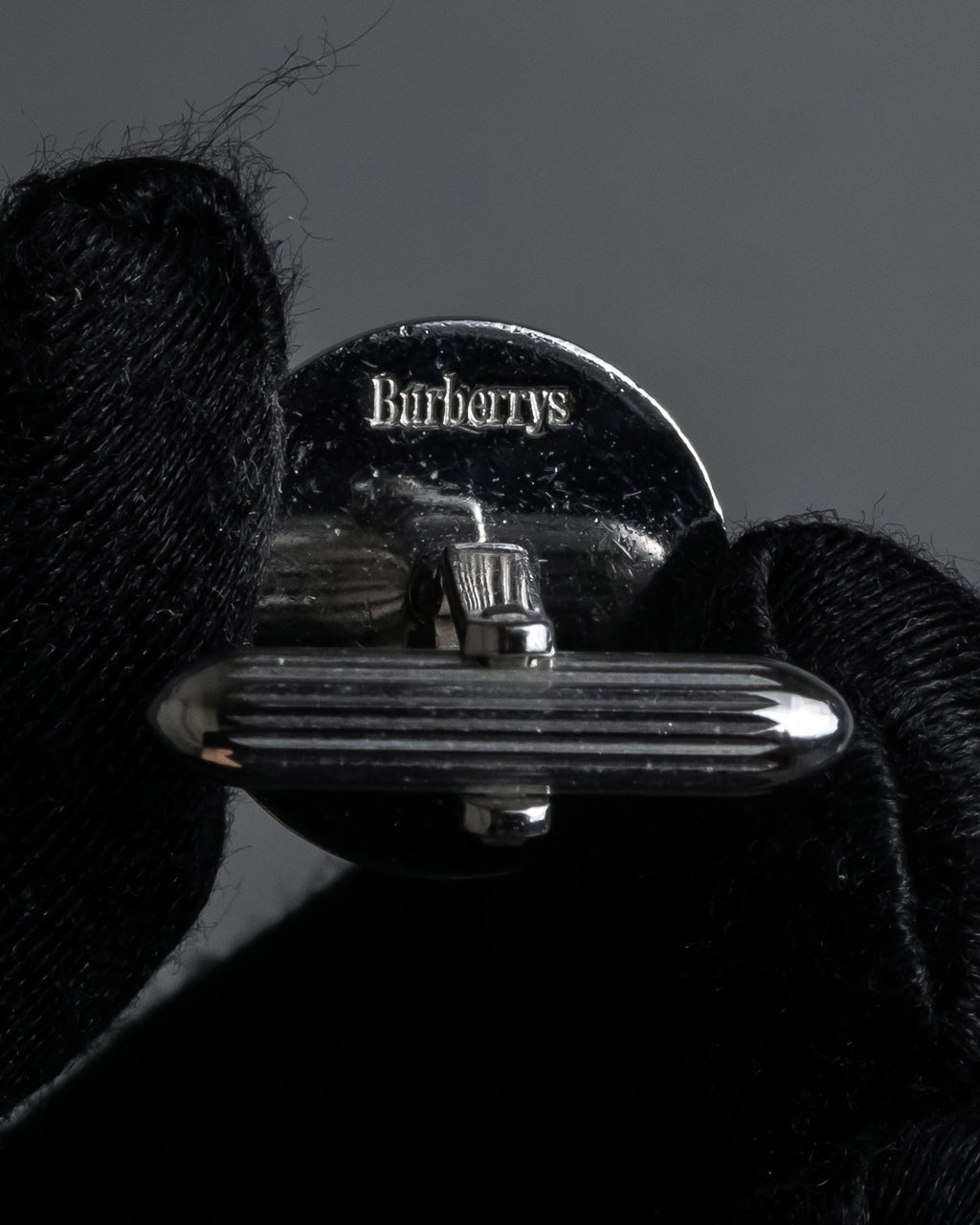 "BURBERRYS" Equestrian Knight engraved silver cufflinks