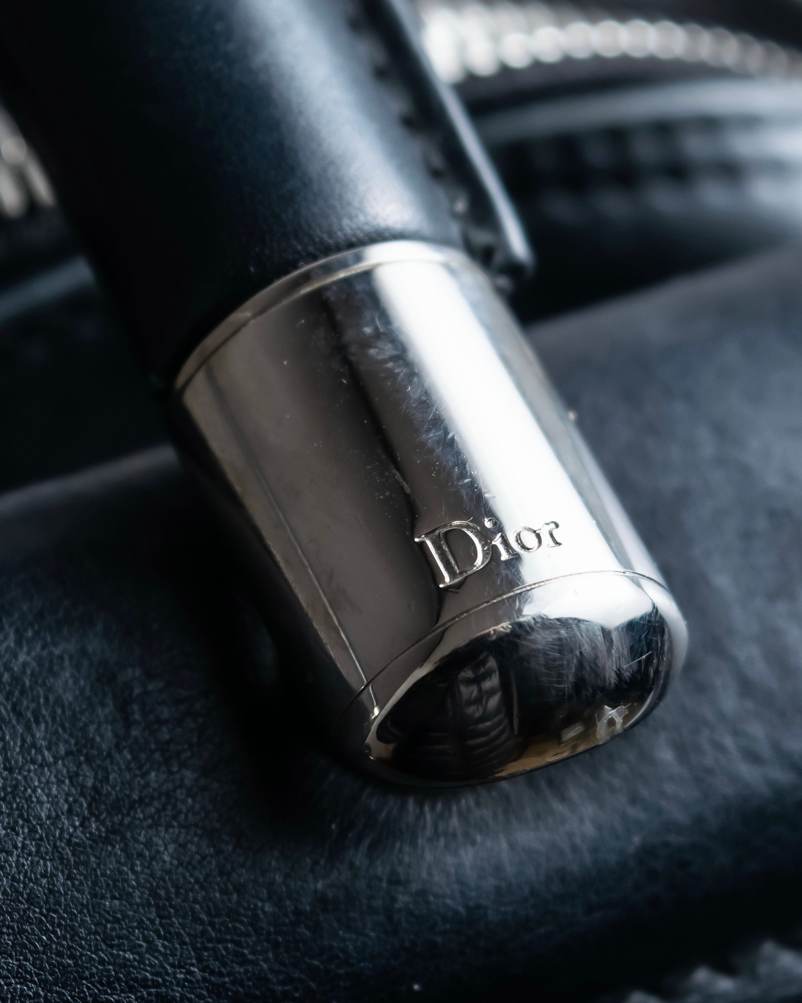 "Christian Dior" Karenina gathered design leather handbag