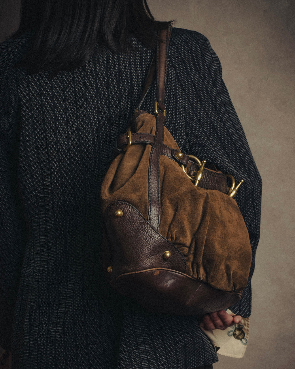 -SPECIAL- “GUCCI” 2005-2008 suede toggle shoulder bag