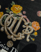“Christian Dior” 90’s-00’s Romantic dot floral handkerchief scarf
