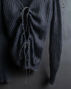 "CECILIE BAHNSEN" Drawcord design Hole detail ribbed knit