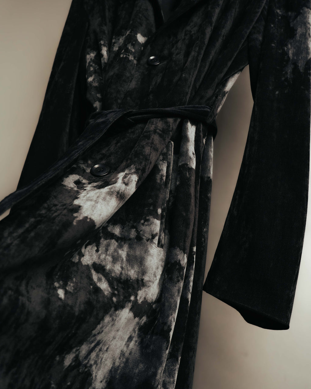 -SPECIAL- "Y’s" 2025's Discharge printed velvet long coat