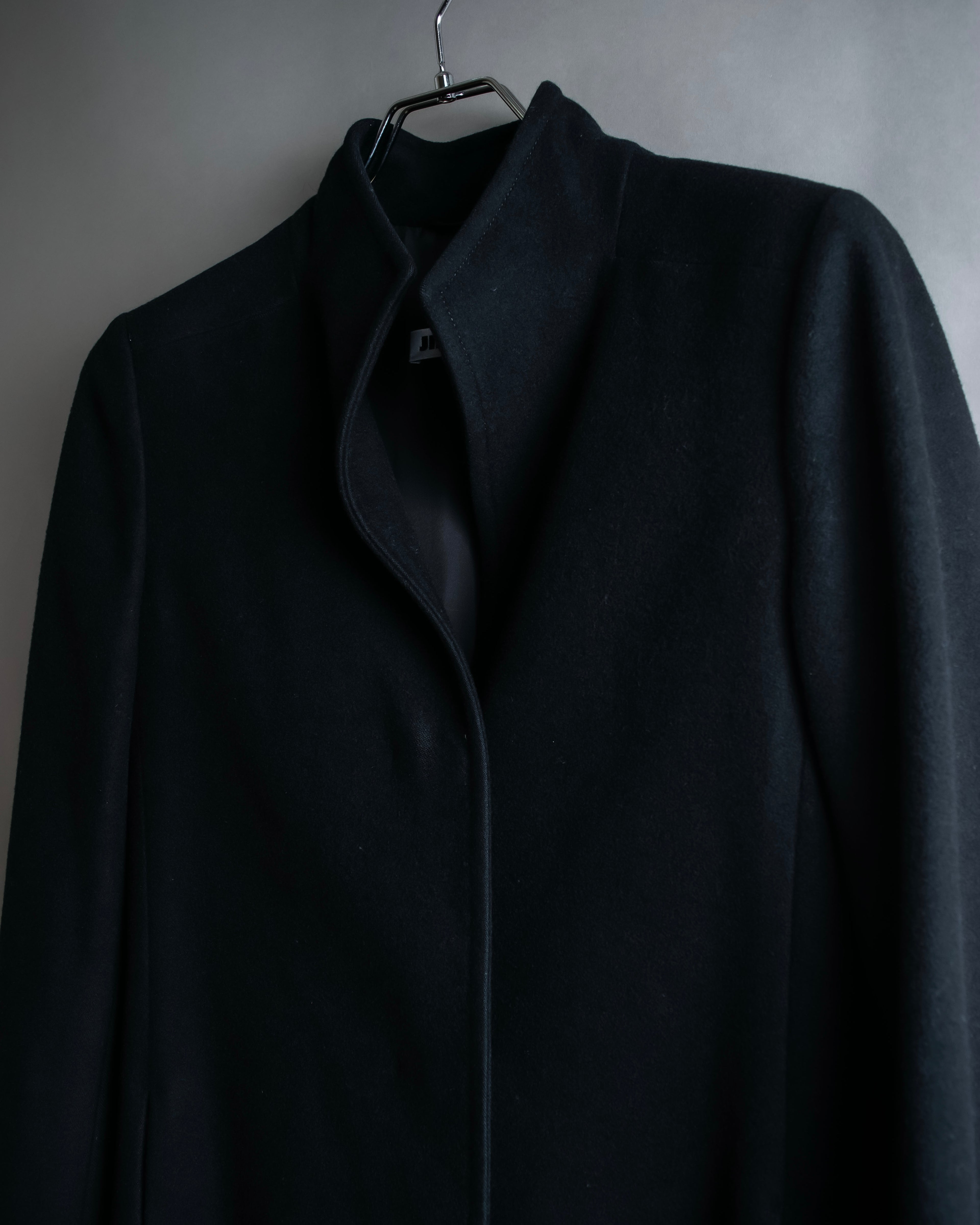 "JIL SANDER" 100% cashmere straight line stand collar coat