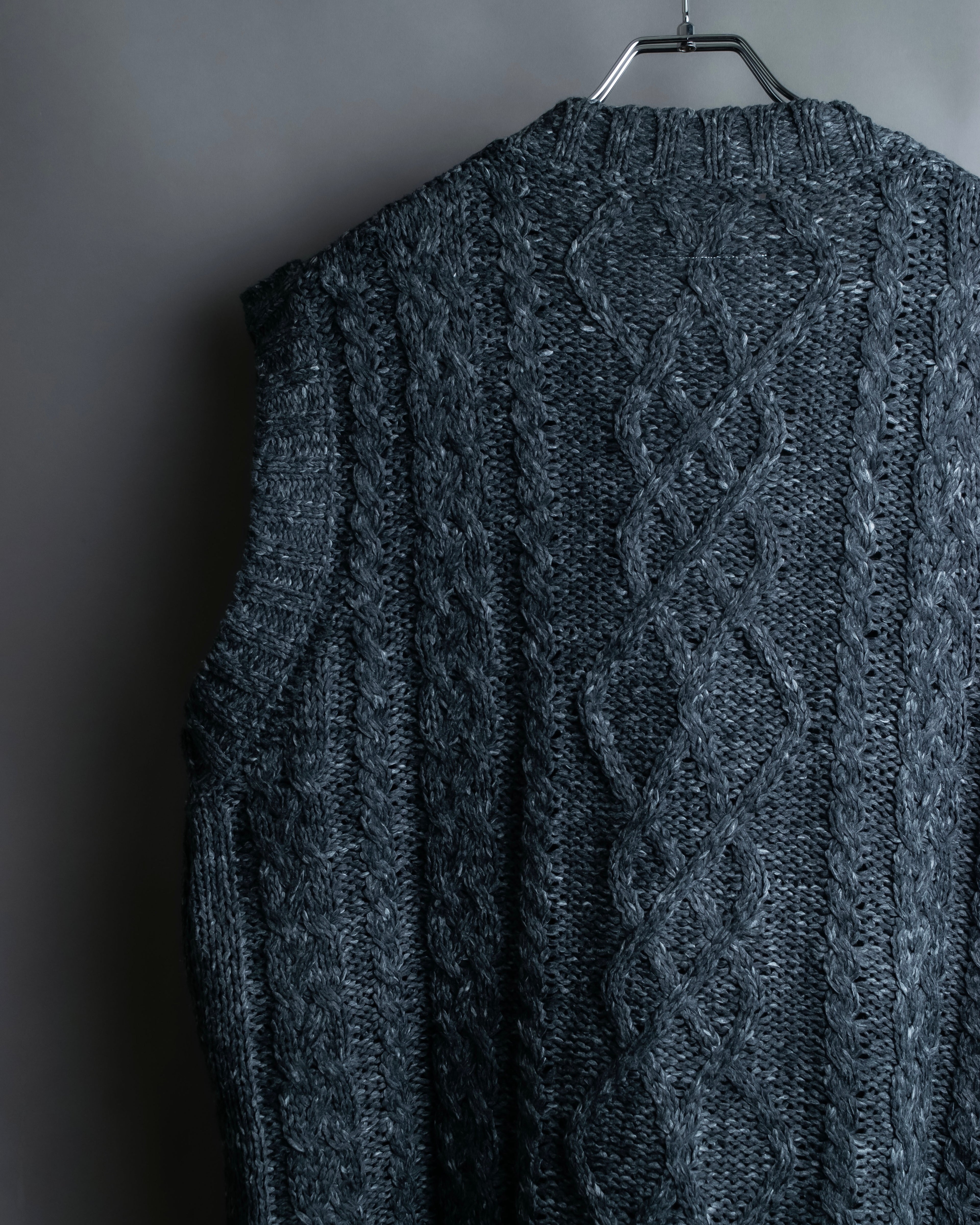 "MM6 MAISON MARGIELA" Cabled melange sleeveless knit