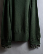 "MONCLER" Relaxed fit high neck lace change knit