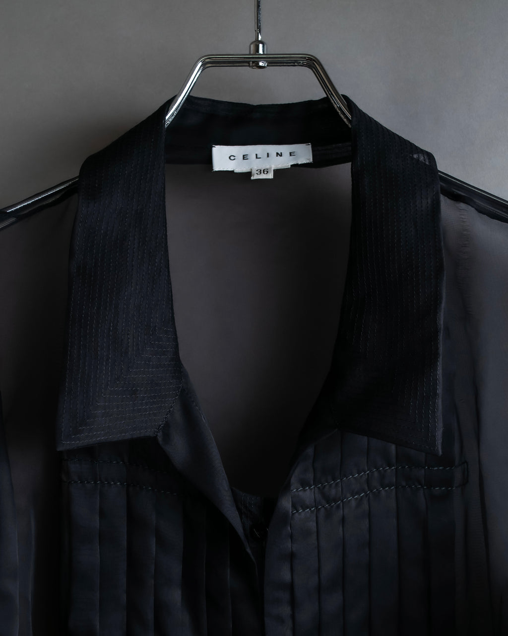 "CELINE" See-through layered design shirt & skirt set up