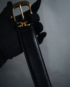 "Salvatore Ferragamo" 90-05’s double gancini keeper leather belt