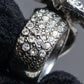 "CHANEL" Cocomark engraved rhinestone design camellia ring