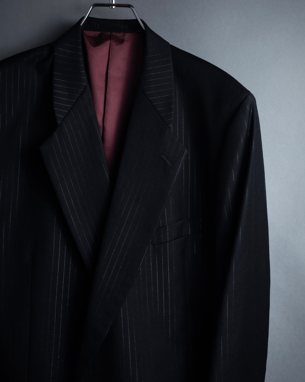 "BALENCIAGA" Chalk stripe pattern long silhouette set up