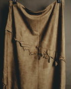 “DOLCE&GABBANA” 1999-2003 Distressed suede patchwork maxi skirt