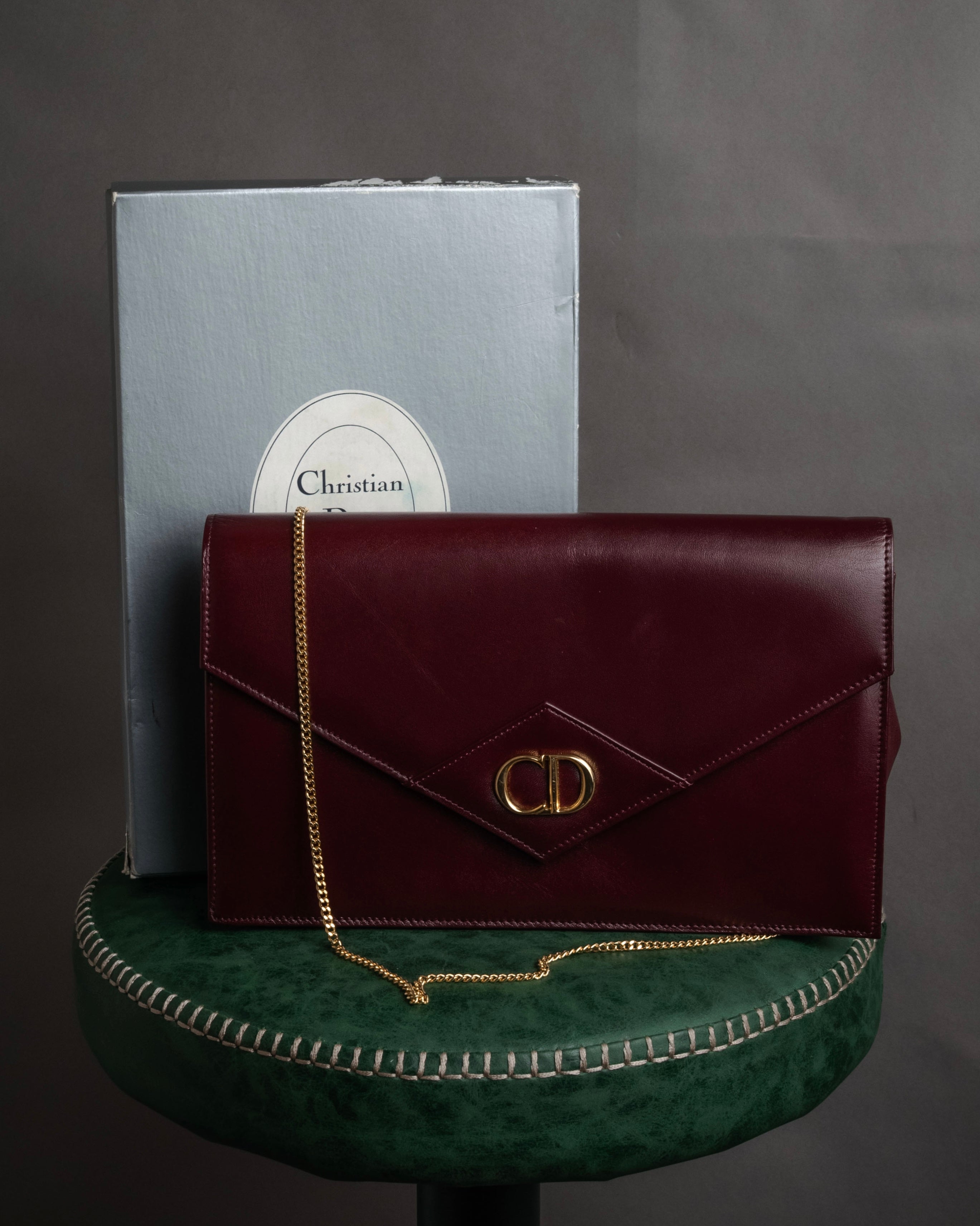 “Christian Dior” 1980’s-1990’s CD logo envelope chain bag