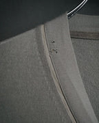 “HERMES” 2000’s Lambskin trimmed high gauge wool cardigan