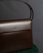 "GIVENCHY MAROQUINERIE" Trapezoidal brown leather one-handle bag