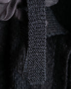 "YVES SAINT LAURENT" Ribbon design stand collar low gauge cardigan