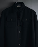 "Salvatore Ferragamo" 90’s signature engraved buttons wool shirt jacket