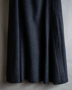 "Christian Dior" Front button design flare wool skirt