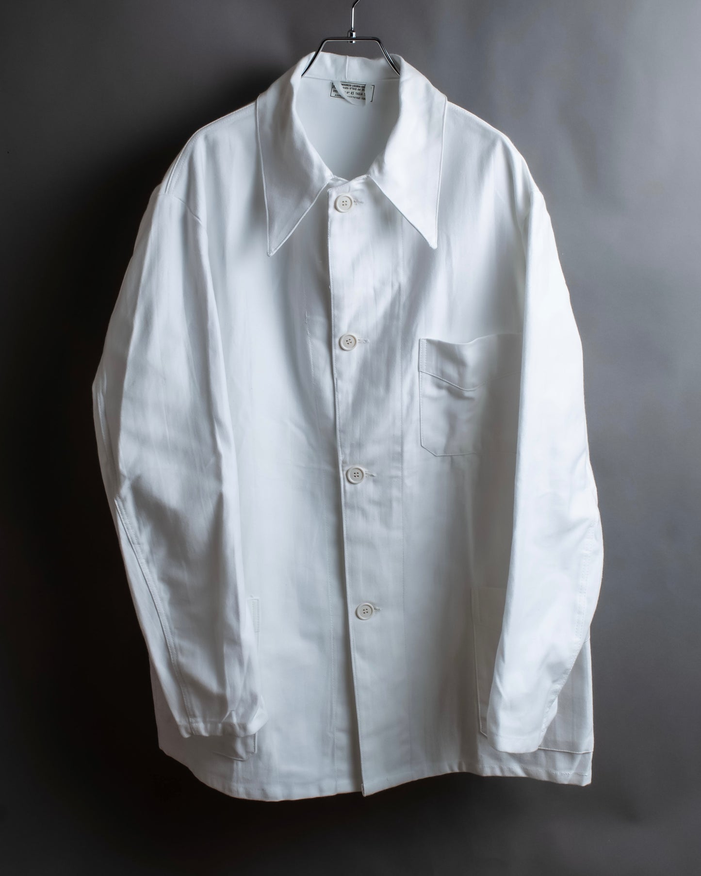 "Vintage large collar crisp material shirt"